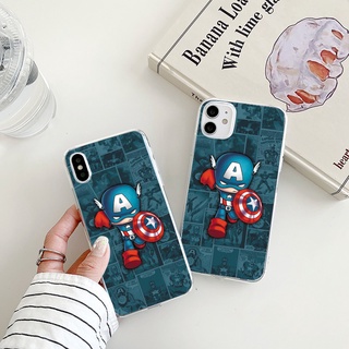 Captain America เคสไอโฟน 14 pro max iPhone 13 12 11 promax case Marvel 8พลัส 7 8 Plus Se 2020 เคส X Xr Xs Max tpu cover