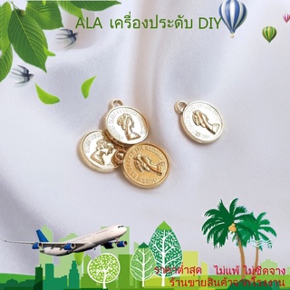 ❤️เครื่องประดับ DIY❤️จี้เหรียญ ชุบทอง 14K ทรงกลม ขนาดเล็ก DIY【จี้/ลูกปัดห้อย/สร้อยข้อมือ/สร้อยคอ/ต่างหู】