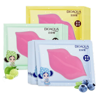 BIOAQUA มาร์คปาก มาร์คริมฝีปากชมพู คริสตัลคอลลาเจน แผ่นมาร์คปากชมพู ให้รีมฝีปากชุมชื้น อมชมพู บำรุงริมฝีปาก มาร์คปาก