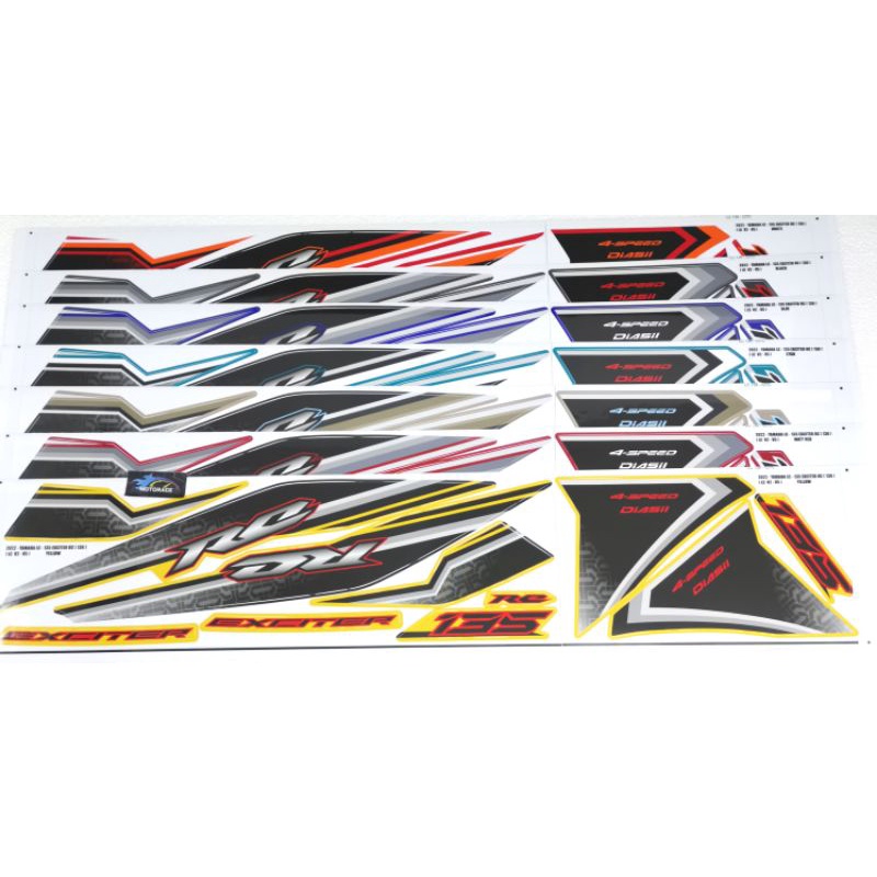 YAMAHA LC135 V2 V3 V4 V5 ชุดฝาครอบสติ๊กเกอร์ STRIPE (136) EXCITER