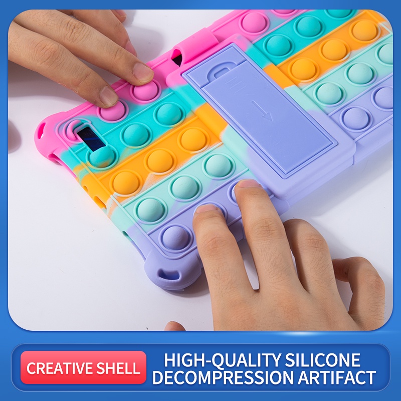 เคส Huawei MediaPad M5 Lite 8.0 JDN2-L09 Pop Stress-Relieve Silicone Case Push It Bubble Kickstand Shockproof Cover With #8