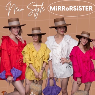 MiRRoRSiSTER’s Go.SeKi LooSe BLoUSE #20216.3 เสื้อระบายอก เสื้อทรงโคร่งๆ เสื้อสีสดใส เสื้อแฟชั่นสาวอวบ