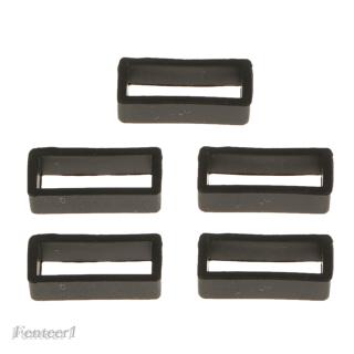 [FENTEER1] 5pcs Silicone Watch Strap Buckle Band Keeper Hoop Loop Holder Retainer Ring