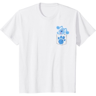 เสื้อยืดผ้าฝ้ายพรีเมี่ยม เสื้อยืด พิมพ์ลาย Blues Clues &amp; You สีฟ้า