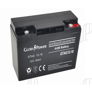 แบตเตอรี่แห้ง Global Power AGM 12V 18AH สำหรับสำรองไฟ UPS ไฟฉุกเฉิน โซล่าเซลล์ Solar cell และอุปกรณ์ไฟฟ้า12โวลต์18 แอมป