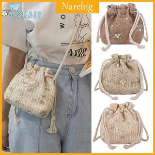 narebig กระเป๋าสะพายไหล่กระเป๋าถือสําหรับสตรีปักลายลูกไม้ดอกไม้ crossbody