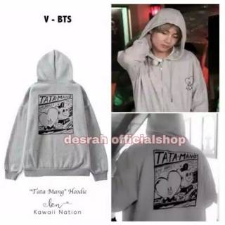 ฟรีสติกเกอร์ เสื้อแจ็กเก็ต มีฮู้ด มีซิป ลายศิลปินเกาหลี BTS BT21 TATA MANG KIM TAEHYUNG