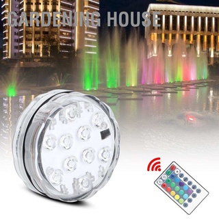 โคมไฟใต้น้ํา 10LED Rgb กันน้ําพร้อมรีโมทคอนโทรลสําหรับสระว่ายน้ํา