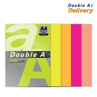 Double A กระดาษสี 75 แกรม แพ็ค 100 แผ่น Rainbow Neon