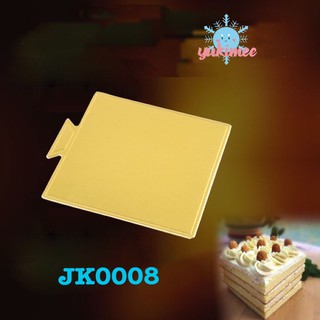 JK0008 กระดาษรองมูสสีทอง สี่เหลี่ยม 7x7 cm. (100ใบ/แพค)