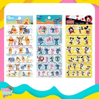 250TOYS สติ๊กเกอร์ การ์ตูนลิขสิทธิ์ Sticker Lilo &amp; Stitch Princess Winnie The Pooh Micky Minnie Benten สติ๊กเกอร์ติดสมุด