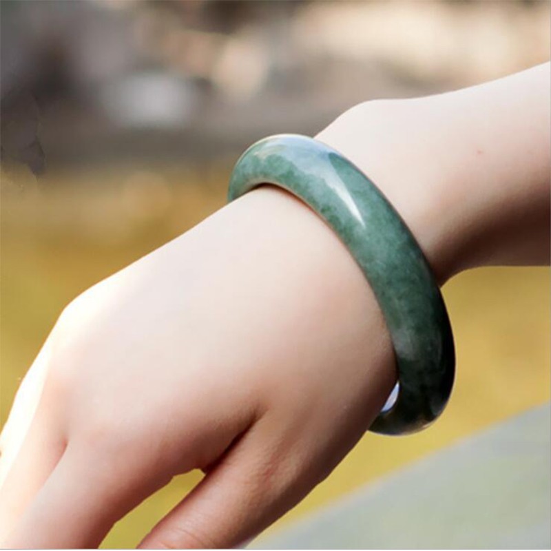 กําไลข ้ อมือมรกตธรรมชาติ , สไตล ์ กุ ้ ยโจว , สีเขียวเข ้ ม , แฟชั ่ นใหม ่ สําหรับผู ้ หญิง 52-67 มม