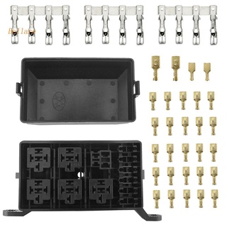 (Ready Now)Universal Dc 12V รีเลย์ 6-Way + กล่องฟิวส์ 6 ช่องสําหรับรถยนต์