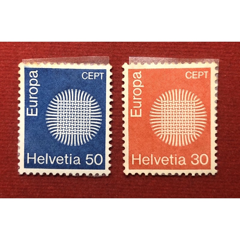 แสตมป์Helvetia Europa ไม่ผ่านใช้ติดฮิจน์