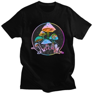 เสื้อยืดผ้าฝ้าย เสื้อยืดแขนสั้น คอกลม แบบนิ่ม พิมพ์ลาย Garden Of Shrooms สําหรับผู้ชาย