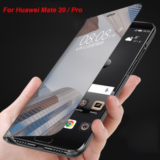 Huawei Mate 20 / Pro แข็ง นิ่ม ฝาพับ ขาตั้ง เคสกระจก