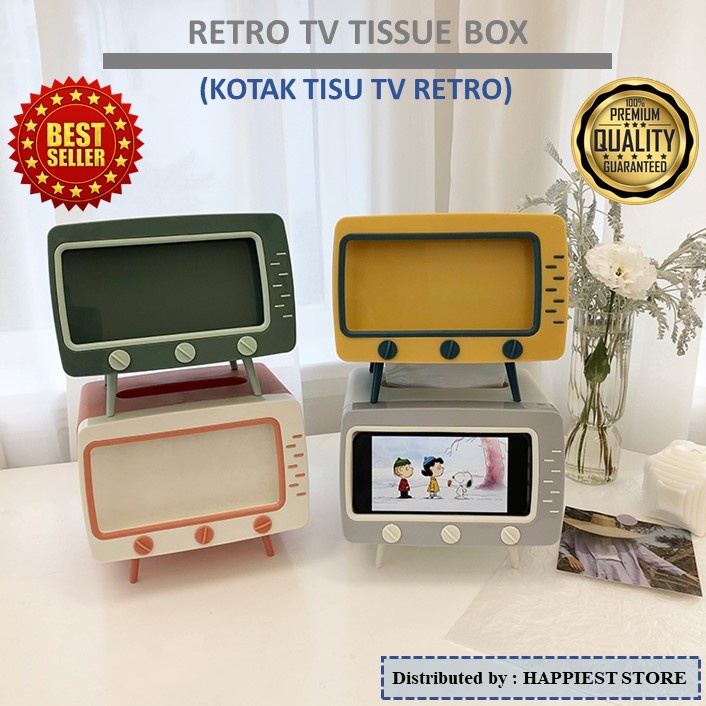 [M.SIA] EURO RETRO VINTAGE MOBILE SCREEN TV TISSUE BOX PHONE HOLDER (KOTAK TOU RETRO TV SKRIN PEMEGA