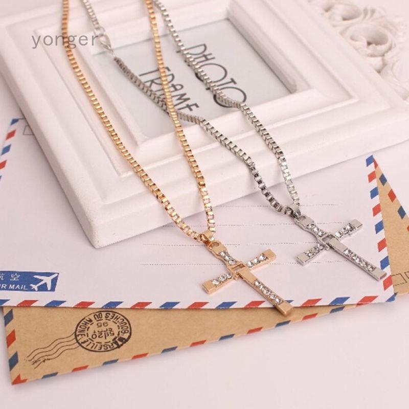 Stainless Steel Gold Silver Cross Pendant Necklace Chain Men and Women Gift