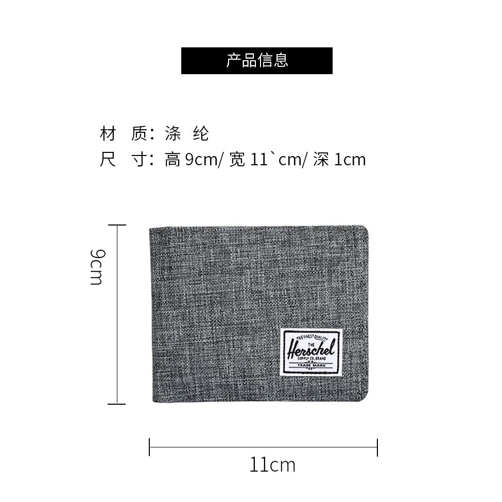 ของแท้ 100% จากตัวแทนจำหน่ายโดยตรง กระเป๋าสตางค์ Herschel Roy Wallet Classic Canvas