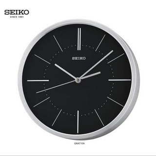 Seiko ของแท้ นาฬิกาแขวนผนัง หน้าปัดอลูมิเนียม สีดํา QXA715A QXA715