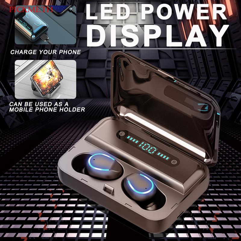 Stereo Earset Wireless Bluetooth Headphone LED Power Digital Display ...