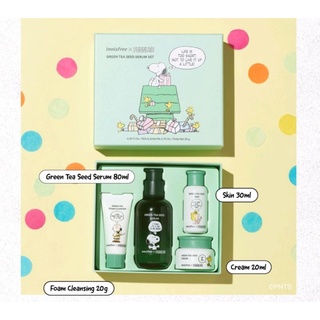 Innisfree x PEANUTS Green Tea Seed Serum 80ml Limited Edition Set อินนิสฟรี x พีนัทส์ เซตกรีนทีเซรั่มรุ่นลิมิเดตอิดิชั่น