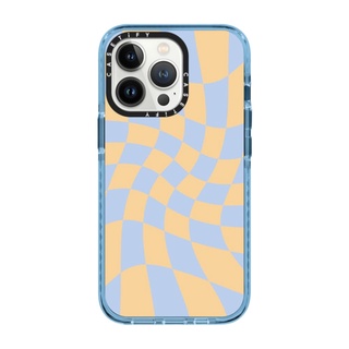 Wavy Check - Blue And Yellow - Checkerboard Pattern $60 USD