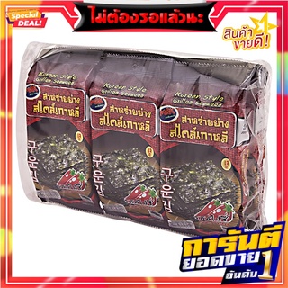 เอ็มแอนด์เค สาหร่ายย่างเกาหลี รสสไปซี่ 5 กรัม x 6 ซอง M&amp;K Grilled Seaweed Spicy Flavour 5 g x 6 pcs