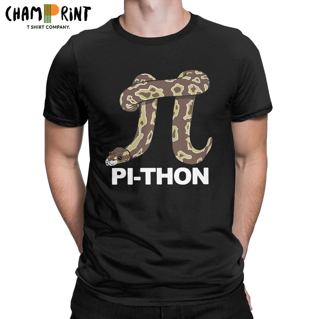 ใหม่แฟชั่น Vintage Pi Day Python Snake เสื้อยืดผู้ชายรอบคอผ้าฝ้ายแท้ SIZE XS-3XL