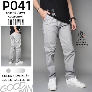 โค้ดPUTSEP2ลด65⚡GW⚡P041 กางเกงขายาว ผู้ชาย เอวสม็อค Easy Pants ผ้ายืด สีพื้น