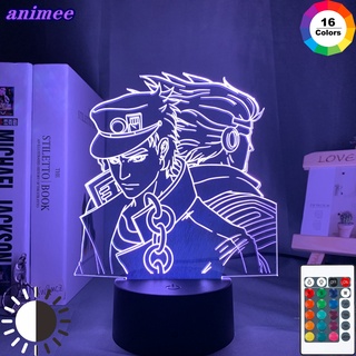 โคมไฟอะคริลิค Led รูปอนิเมะ jojo Bizarre Adventure 3d สําหรับตกแต่งห้องนอน ของขวัญวันเกิด