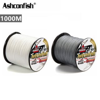 Ashconfish สายเอ็นตกปลา แบบถัก PE X4 สีขาว 1000 เมตร 4 เส้น