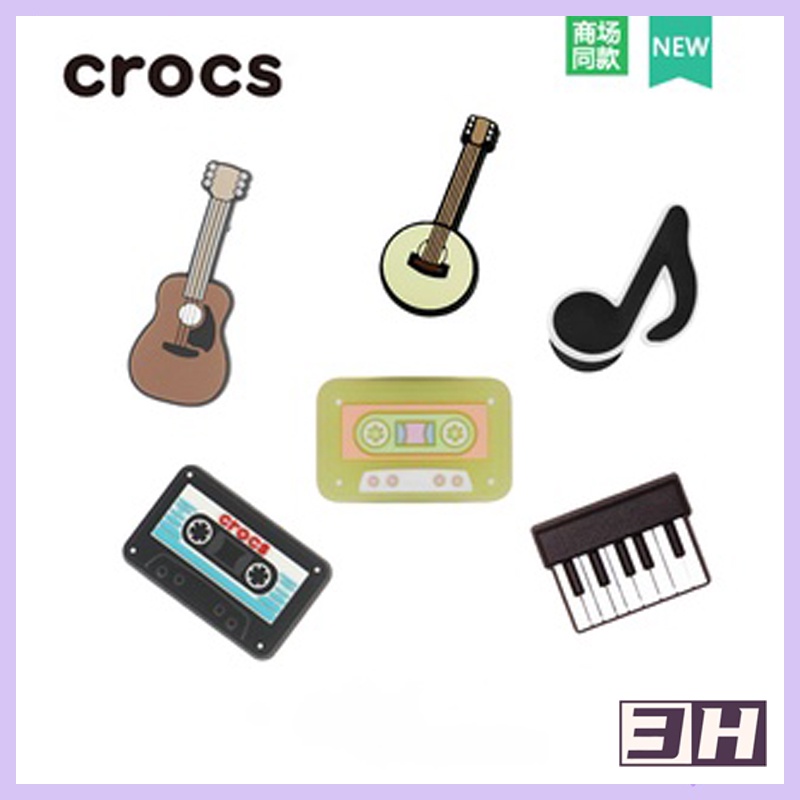 CROCS <Wow> เทปกีตาร์ จี้รองเท้า jibbitz Microcs jibbitz jibbits ของแท้ jibbitz คุณภาพสูง