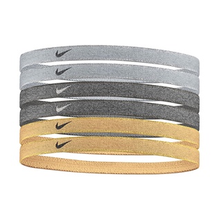 Nike แถบคาดศีรษะ Swoosh Sport Headbands 6-Pack | Wolf Grey/Black/Club Gold/Metallic Gold ( N.100.2008.097 )