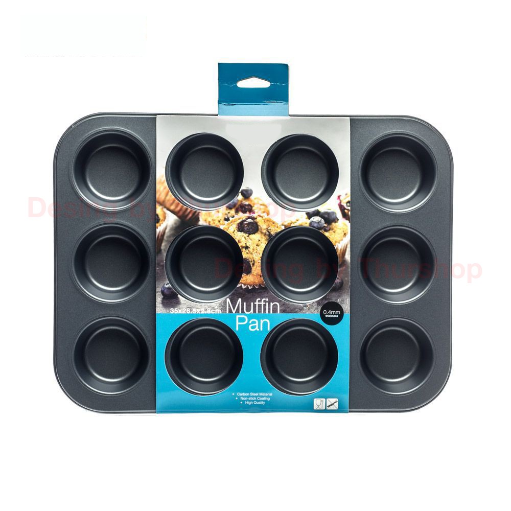 12 Cups Muffin Pan กระทะอบคัพเค้ก/มัฟฟิน 12 หลุม