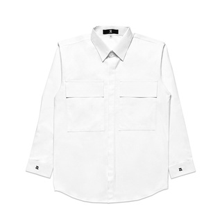 TZ OVERSIZED LONG SLEEVE SHIRT - WHITE