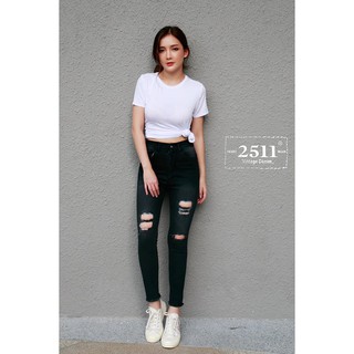 🧡2511Jeans กางเกงยีนส์ กางเกงยีนส์ ผญ กางเกงยีนส์เอวสูง กางเกงแฟชั่นผู้หญิง ยีนส์เอวสูง ยีนส์ยืด ผ้ายืด No-11