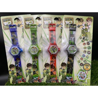 💓💓มาใหม่💓💓ben10 นาฬิกาฉายภาพได้ มีไฟ เปลี่ยนสีได้ 7สี มีเสียงดนตรี มีสีครบ