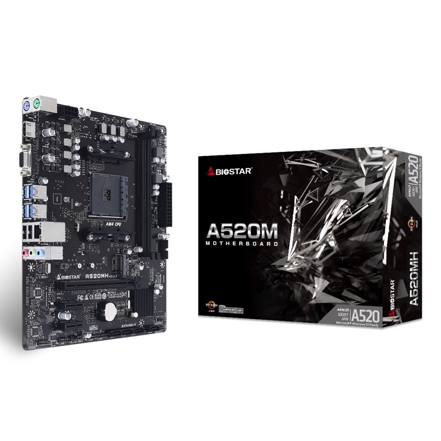 BIOSTAR A320MH A520MH AM4 MAINBOARD 3Years Warranty AMD Ryzen A320M A520M MB ( เมนบอร์ด )