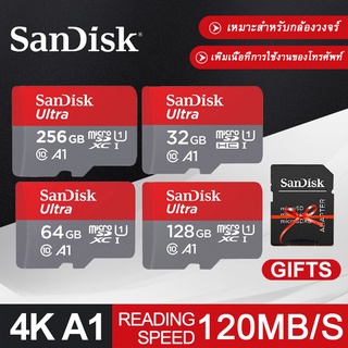 Sandisk Ultra Micro SDCard 32/64/128/256GB 120MB/S Class10 A1 (SDSQUAR) เมมโมรี่การ์ด โทรศัพท์ มือถือ แท๊บเล็ต