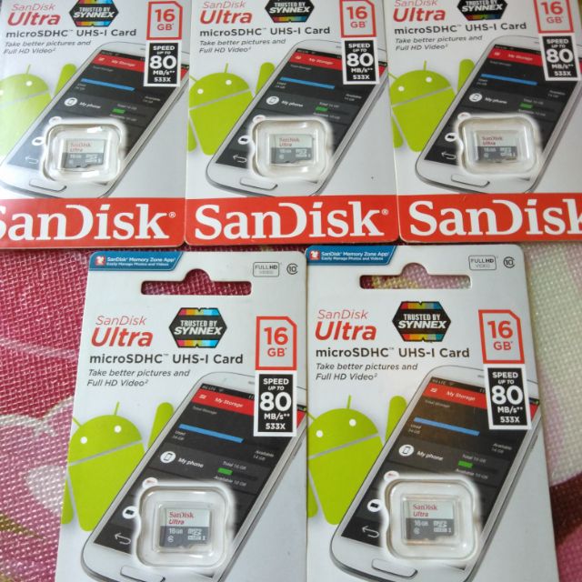 เมมโมรี่การ์ด SanDisk Ultra 16 GB
