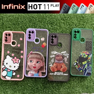 เคส ขอบโครเมี่ยม ปกป้องกล้อง คละลาย สำหรับ Infinix Hot 11 Play