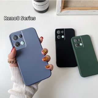 เคสโทรศัพท์มือถือ ยางซิลิโคนนิ่ม TPU ทรงสี่เหลี่ยม สีพื้น สําหรับ OPPO Reno 8 Pro Plus 5G 8Z Reno8Z 8Pro Reno8 5G Reno8Pro