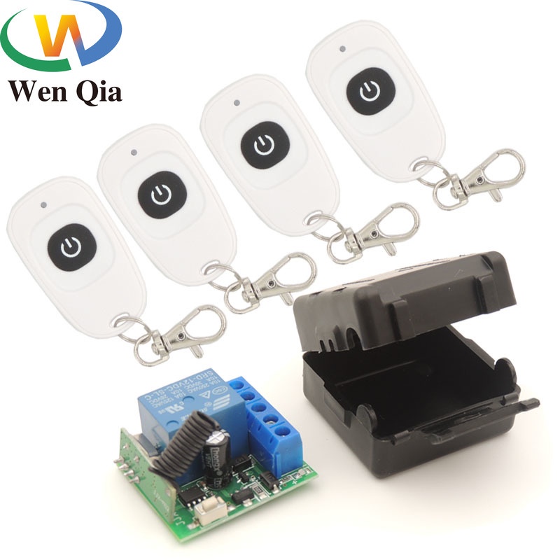 433 MHz rf รีโมทคอนโทรลไร้สาย DC 12V 10A 1CH รีเลย์ตัวรับสัญญาณและเครื่องส่งสัญญาณสําหรับประตูไฟฟ้า/ส่งสัญญาณ