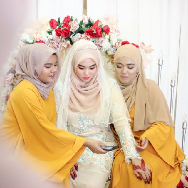 Veil Pengangin เจ้าสาวธรรมดา Veil Pearl Tabur/ธรรมดาผ้าคลุมหน้าเจ้าสาว