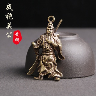 Yueying จี้กุญแจทองเหลือง รูปเสื้อเชิ้ต Duke Guan Wu Shengwu Mammon Guan Yu สไตล์เก่าแก่