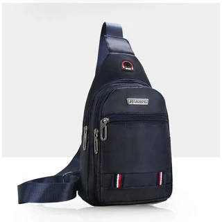 (w67)กระเป๋าคาดอก สะพายข้าง ผ้าoxfordหนา 4ซิป2ระดับ vgetbag