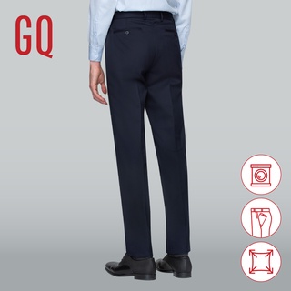 GQ Essential Pants กางเกงทำงานผ้าเย็นเนื้อละเอียด ทรงปกติ รุ่น Cool Wool Blend สีกรมท่า