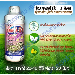 ยาเร่งราก เร่งใบ ปุ๋ยน้ำ วิตามินบี1 เข้มข้น 1L ปุ๋ยเคมี ปุ๋ยทางใบ สำหรับกิ่งตอน ต้นกล้าย้ายที่ปลูก ช่วยให้พืชแตกใบ รากดี