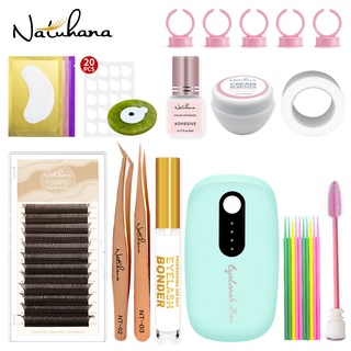 NATUHANA 28 ชิ้น ขนตา ขนตาปลอม รูปตัว YY ไล่โทนสี ต่อขนตา